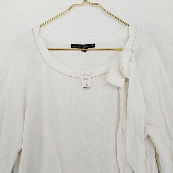 White House Black Market White Raglan Boat Neck Pullover Sweater 4174 - Picture 2 of 10